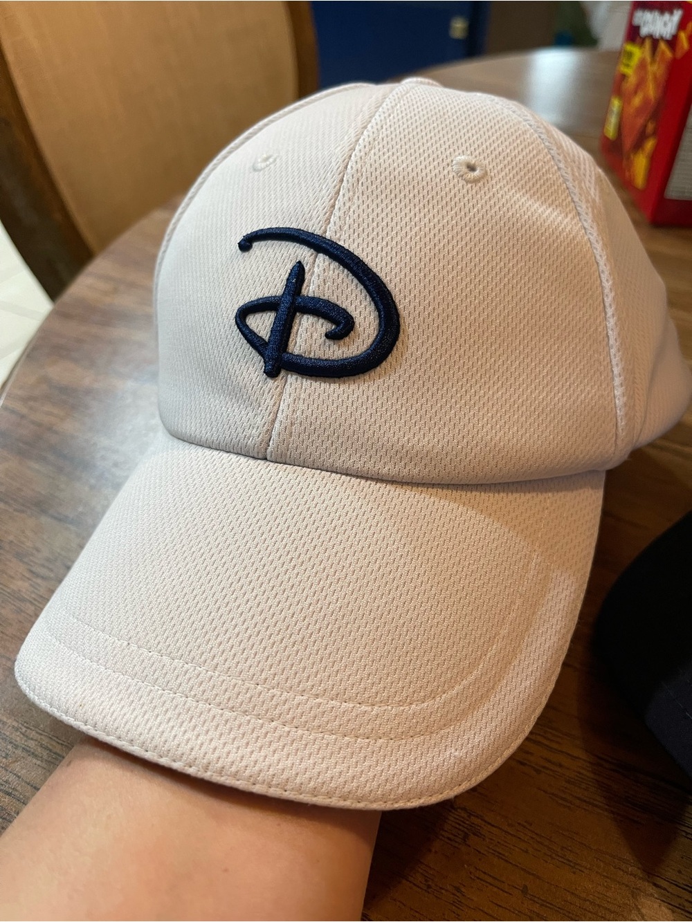 Disney White Cap with Navy 'D' Embroidery